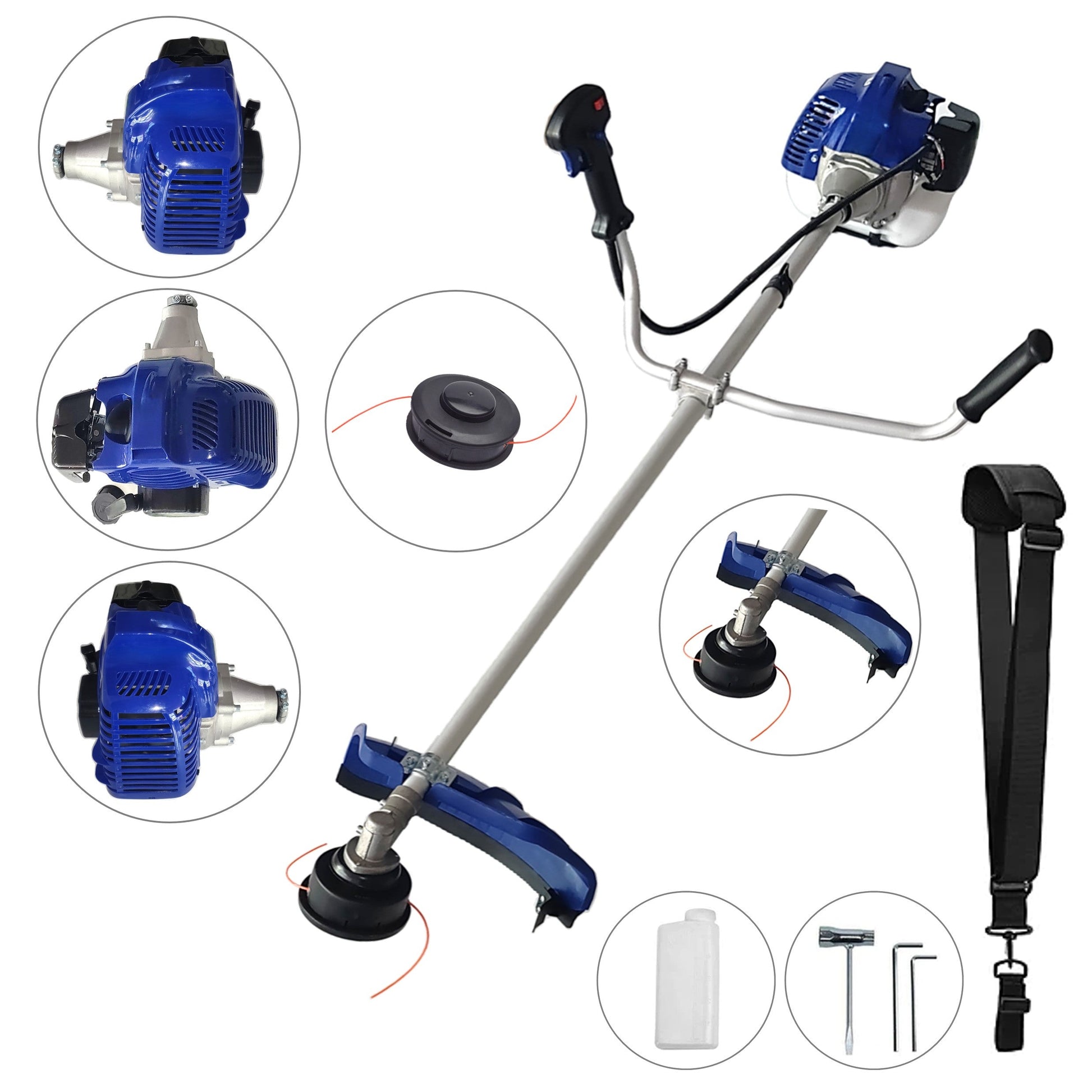 Motocoasa ALBASTRA, in Set Tambur Fir, Disc Metalic + Accesorii, GARANTIE 2 ANI