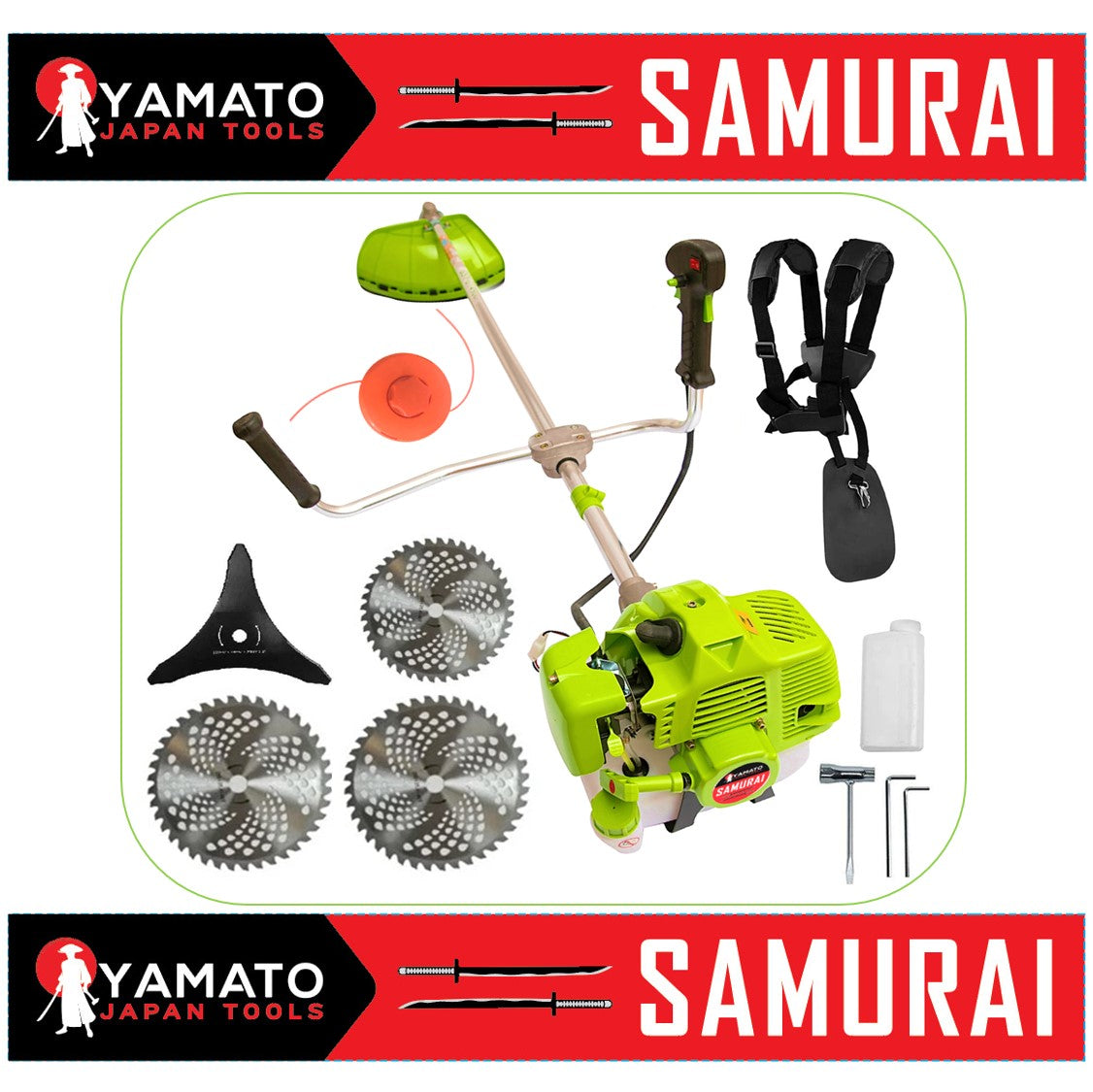 *BuzZ* Motocoasa YAMATO SAMURAi 6.57CP, 9000Rpm, 3 x Discuri Vidia si accesorii incluse