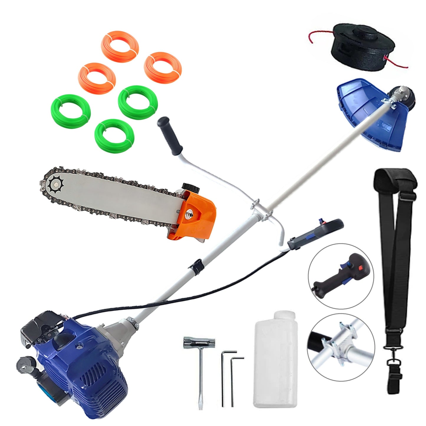 CAP DRUJBA+Motocoasa NUOVO-BLUe Fuel-Economy 3.4CP, Disc Stea, accesorii incluse, EXTRA FIR TAIERE