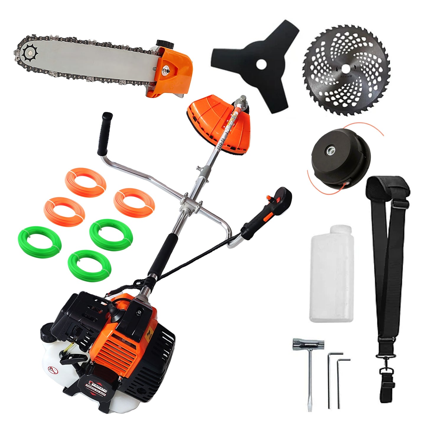 SET CAP DRUJBA+Motocoasa RS-8600 Multifunctionala YAMATO® Japan Tools, 6.3CP RACING EDITION, cu accesorii, +EXTRA Fir-Taiere
