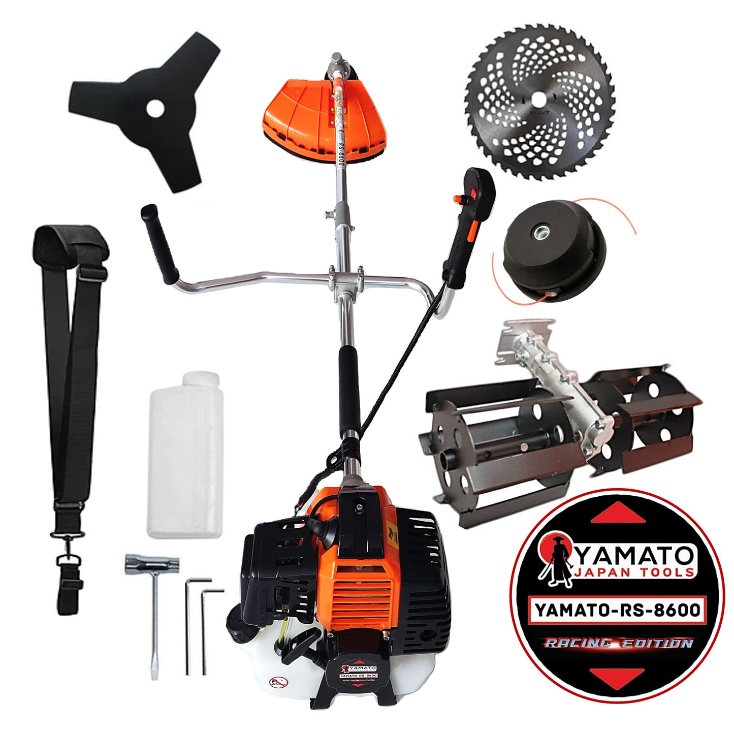 SET PRASITOARE+Motocoasa RS-8600 Multifunctionala YAMATO® Japan Tools, 6.3CP RACING EDITION, accesorii incluse