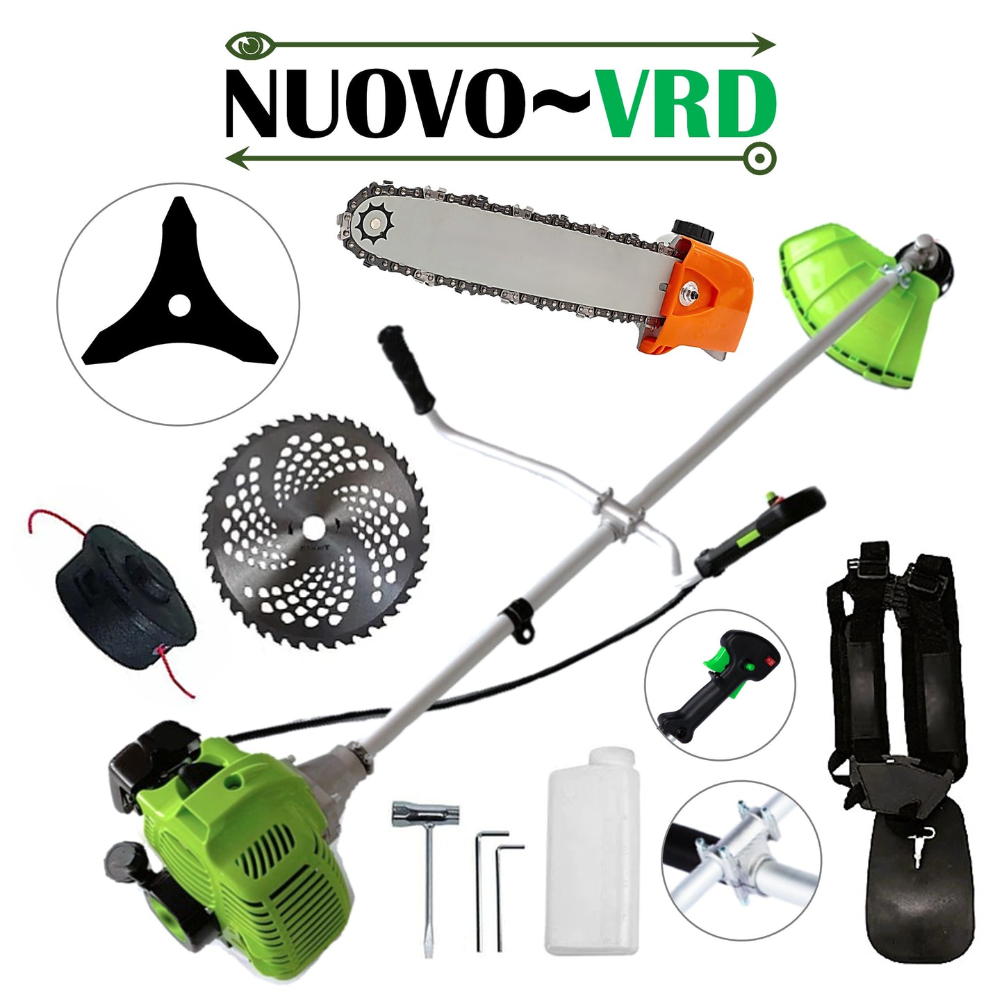 Motocositoare pe benzina NUOVO-VRD Green Fuel-Efficient 3.4CP, Disc Vidia+Stea, accesorii incluse, + CAP DRUJBA