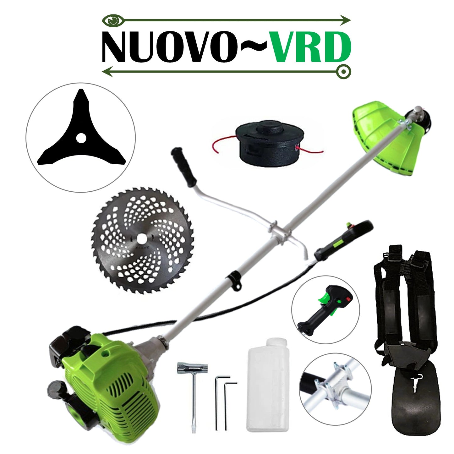 Motocositoare pe benzina NUOVO-VRD Green Fuel-Efficient 3.4CP, Disc Vidia, Disc Stea, accesorii incluse