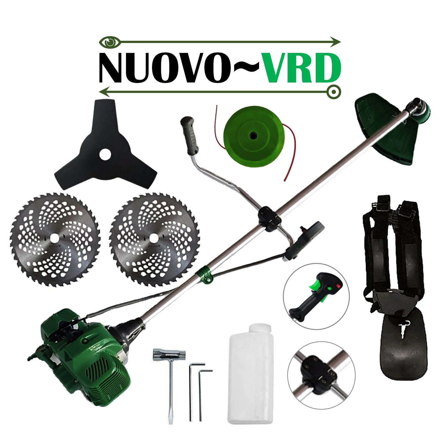 Motocositoare pe benzina NUOVO-VRD VERDE 6CP, 2xDisc Vidia, Disc Stea, accesorii incluse