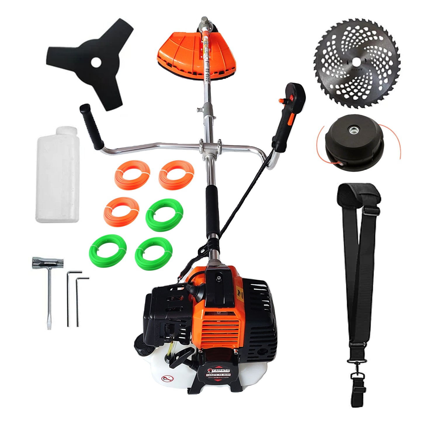 *PROMO* SET Motocositoare RS-8600 Multifunctionala YAMATO® Japan Tools, 6.3CP RACING EDITION, OrangeBLACK, accesorii, Extra FIR-TAIERE