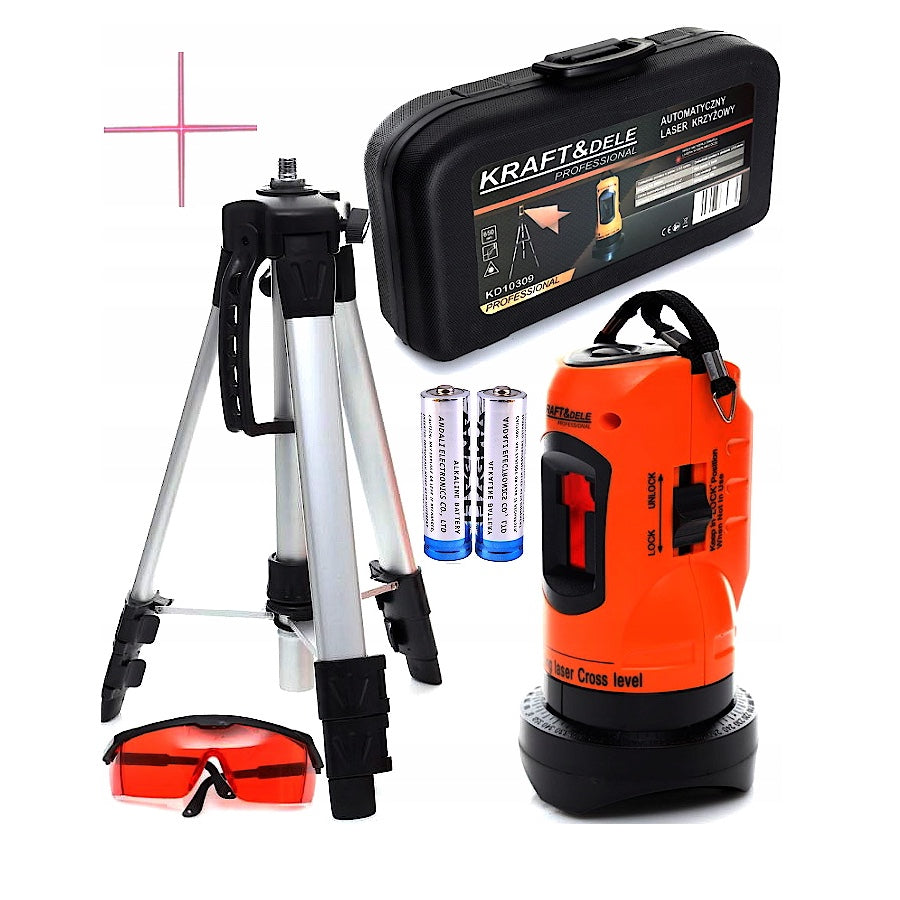 Nivela Laser POLSKI K10309 cu trepied, fascicul rosu, RAZA LUCRU 5m