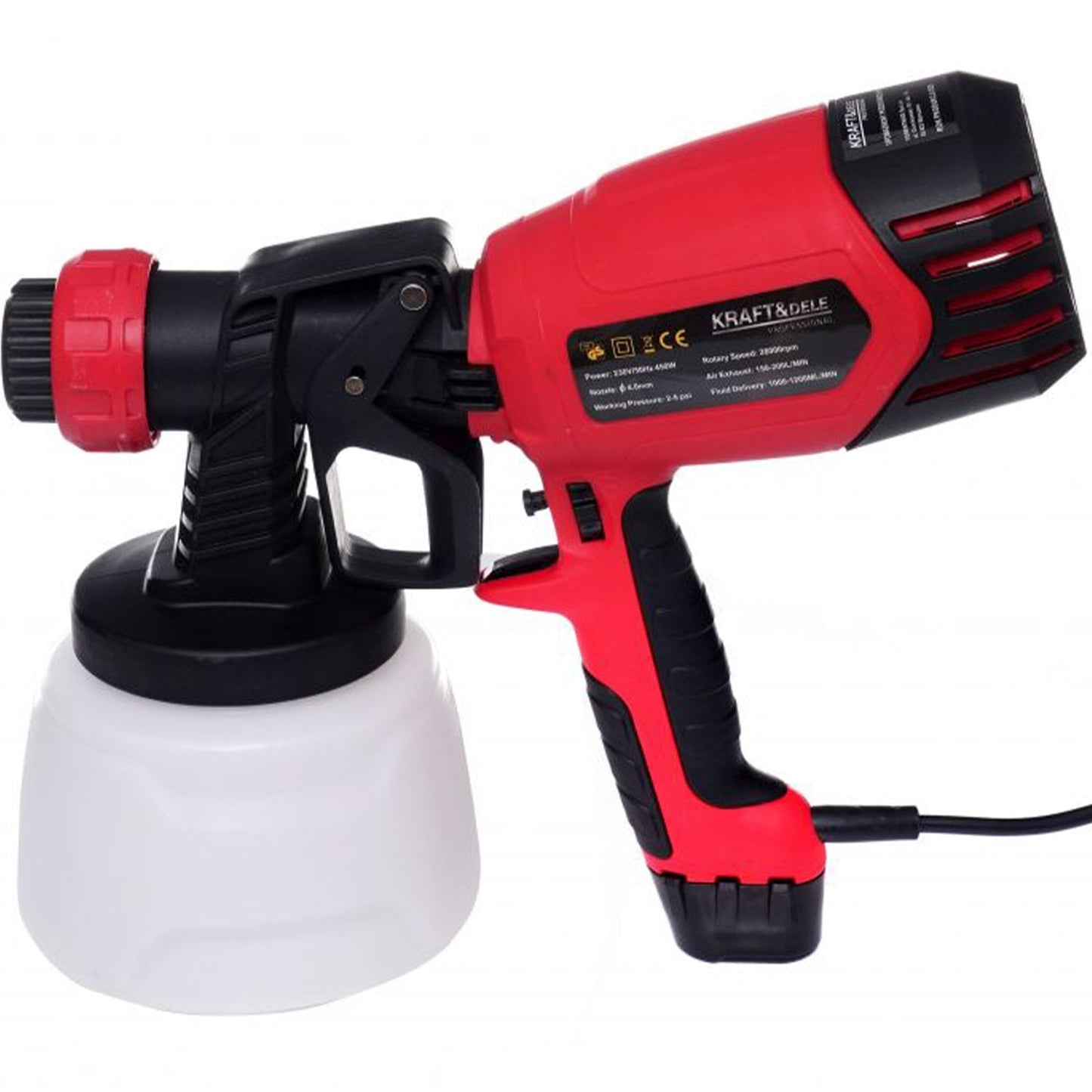 Pistol de vopsit Kraft&Dele KD1655, electric 450W, Փ 4 mm, 1000ml