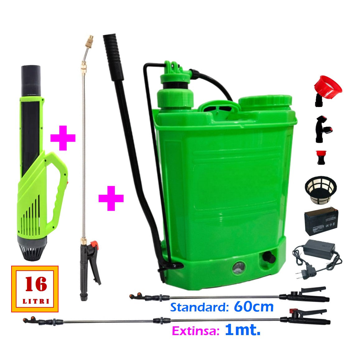 SET Pompa stropit 16Litri Pandora cu acumulator plus Atomizor Pandora plus tija inox extensibila la 3 metri - Vokner Recomandat