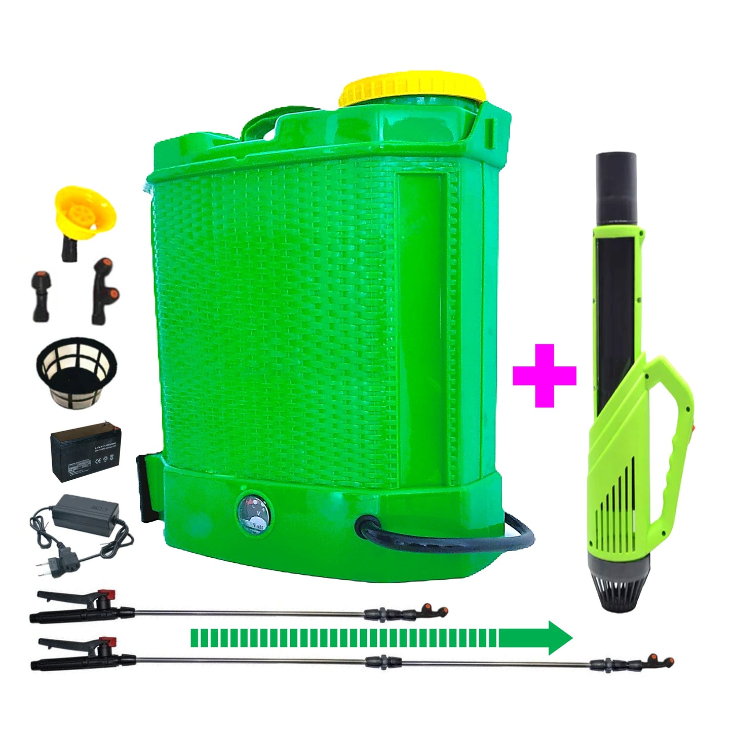 Set Pompa de stropit cu acumulator 12L + Atomizor electric Pandora, Vermorel - VÖKNER Recomandat, TURCOAZ-sau-VERDE