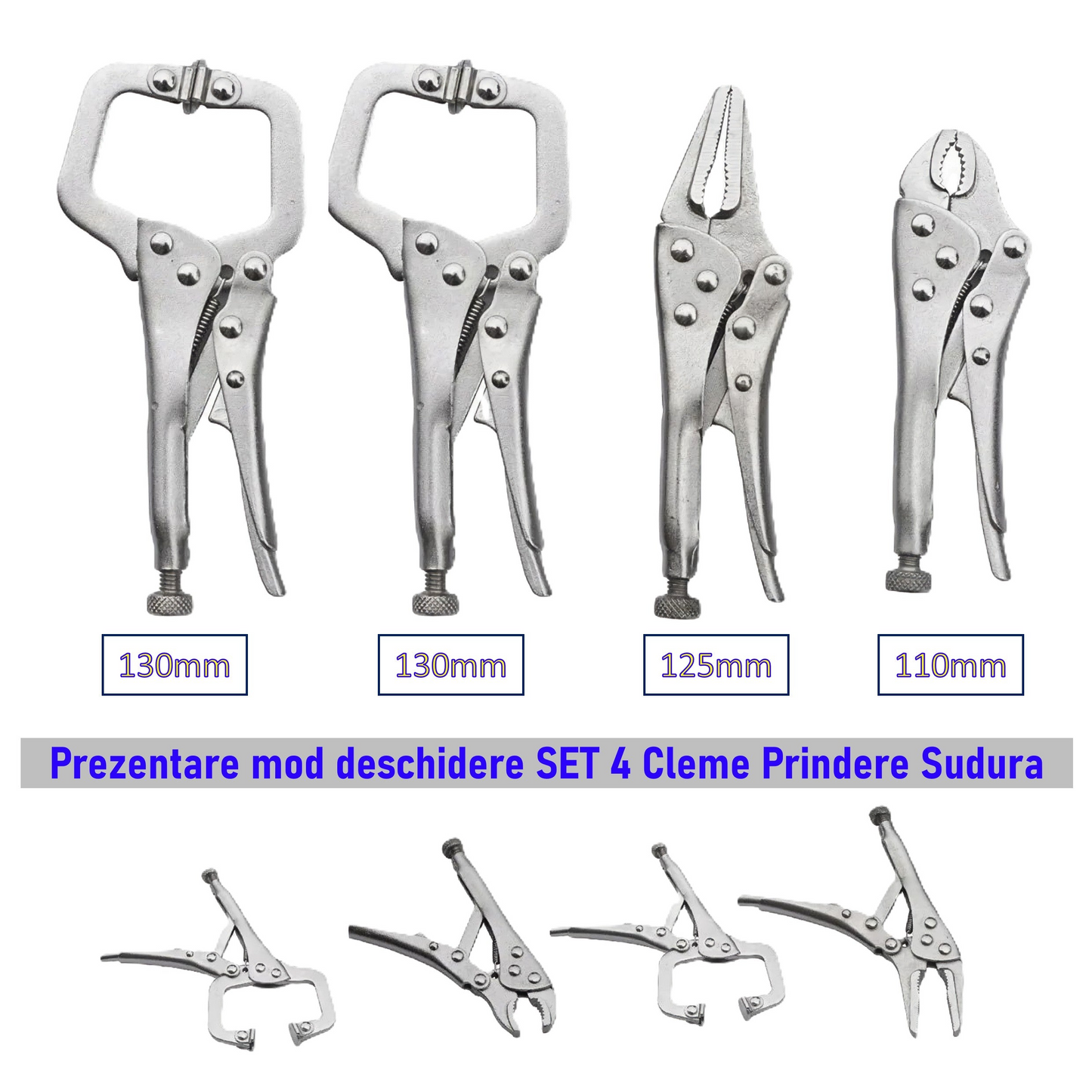 Set 4 cleme prindere-fixare sudura-DEZMAN