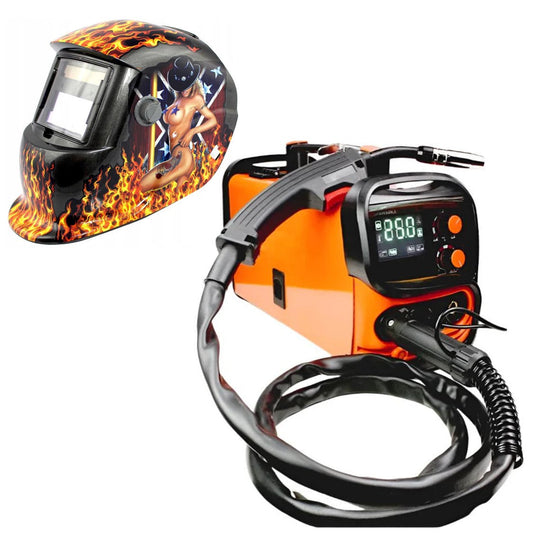 *BLACK-FRIDAY* SET SUDURA CU SARMA FLUX+Electrod WeldEXPERT 1875-881 din Aparat sudura 250A MIG-MAG/MMA, + Masca Automata Personalizata HOT-FLAMES