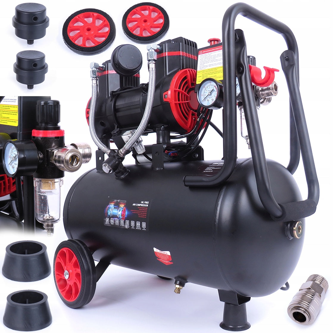 Compresor aer fara ulei Kraft&Dele KD1390, 24L, 230V, 1300W, 8Bar, 220L/min, silentios