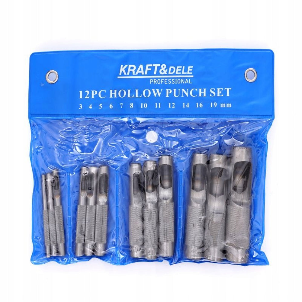 Set 12 preducele metalice, gaurire piele si textile, dimensiuni variate 3-19mm, POLSKI K11202, Poza6