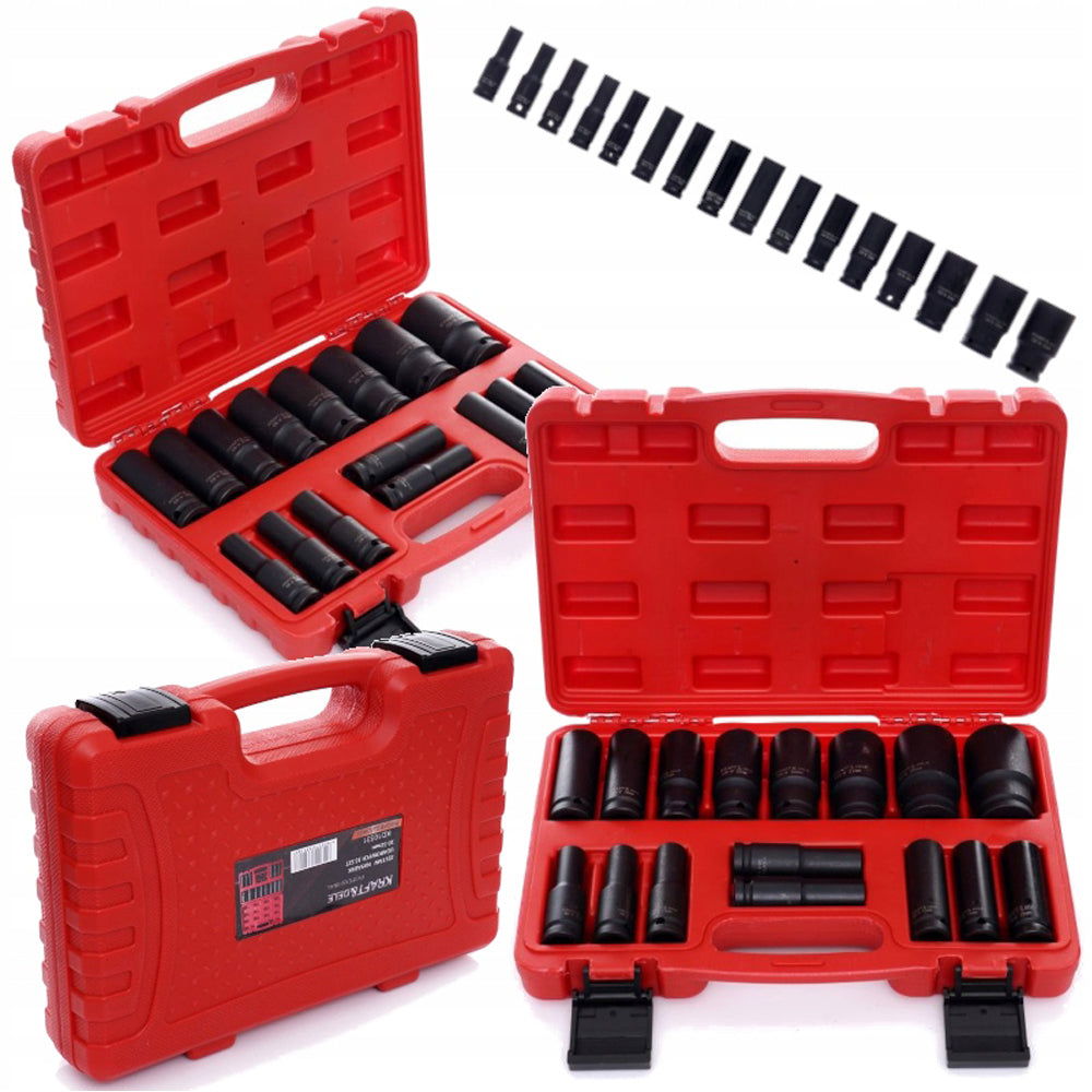 Set 16 prize cu impact KRAFTSON % Import Polonia % 10531, 1/2", 10-32mm, valiza transport inclusa