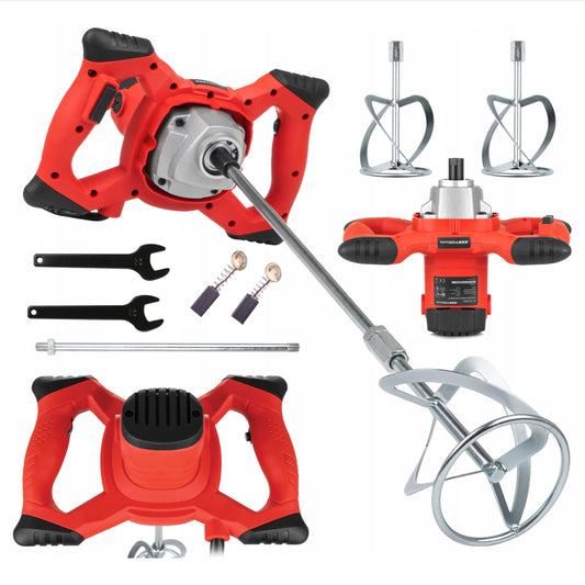 Amestecator mortar VOKNER, 2600W, 6 Viteze, 1 Paleta Inclusa, Portocaliu