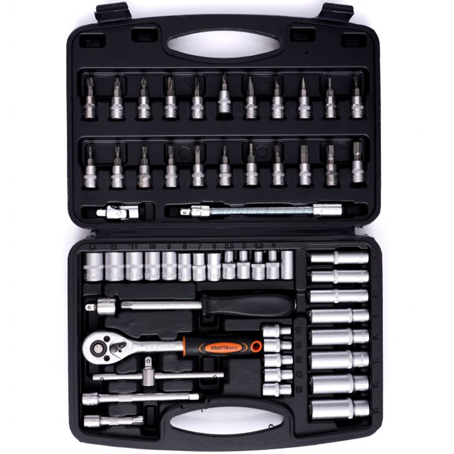 Trusa chei si scule cu 56 elemente, valiza de transport inclusa, POLSKI K10834, Poza4