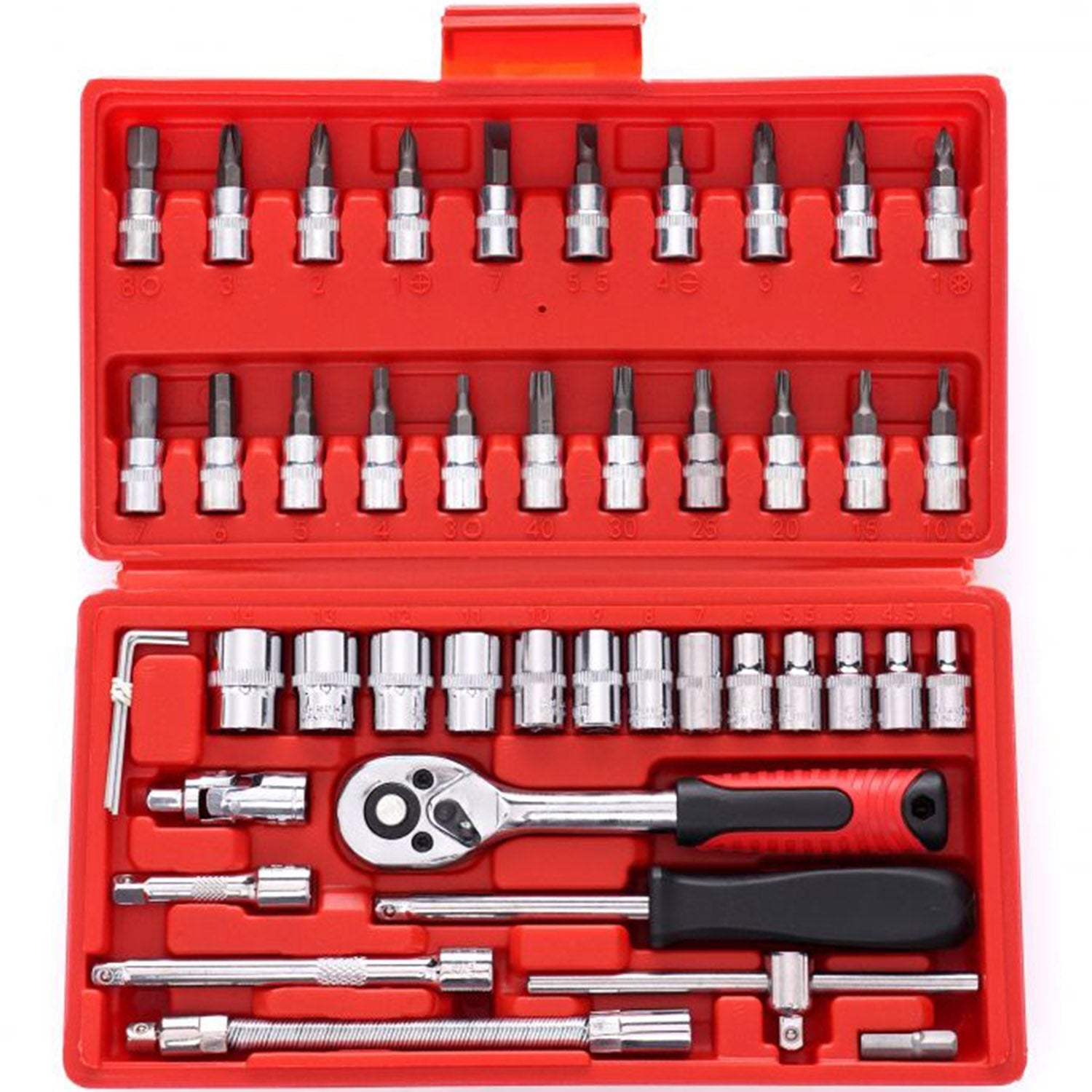 Trusa scule / chei tubulare cu 46 elemente, valiza de transport inclusa, POLSKI K10525, Poza6