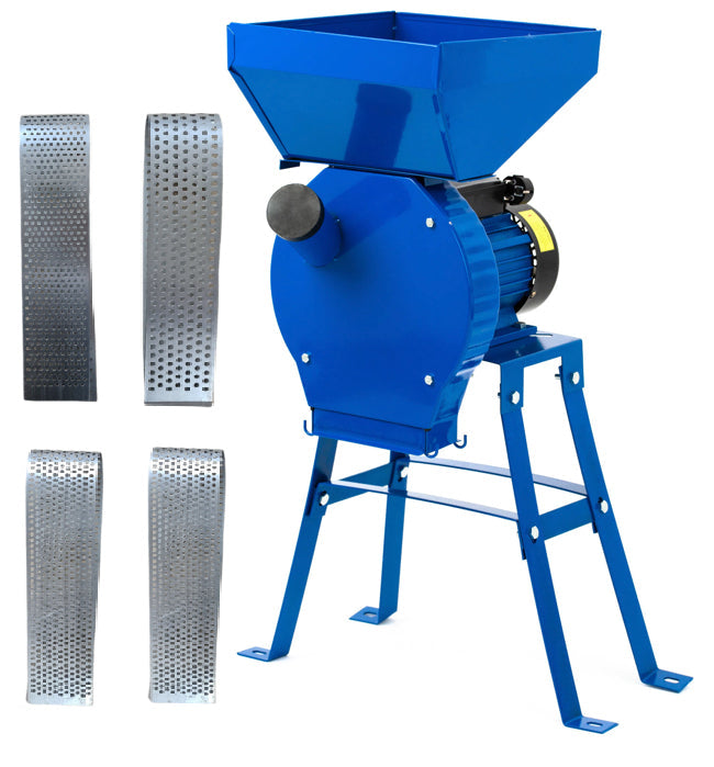 Set Moara cereale si stiuleti (2 in 1) VOKNER, Blue-Efficient, 3.9KW, cu Suport Metal