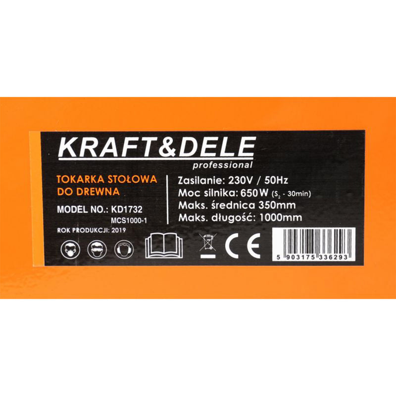Strung pentru lemn Kraft&Dele KD1732, 650W, 2600/1760/1260/890RPM