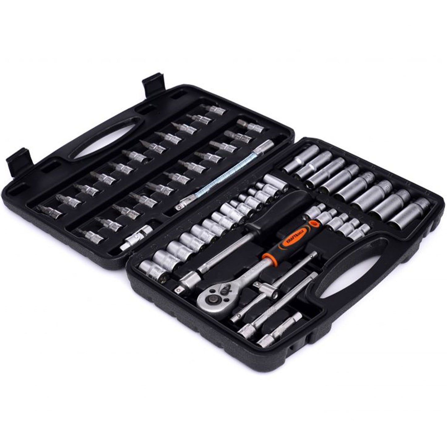 Trusa scule Kraft&Dele KD10834, 56 bucati, valiza de transport inclusa