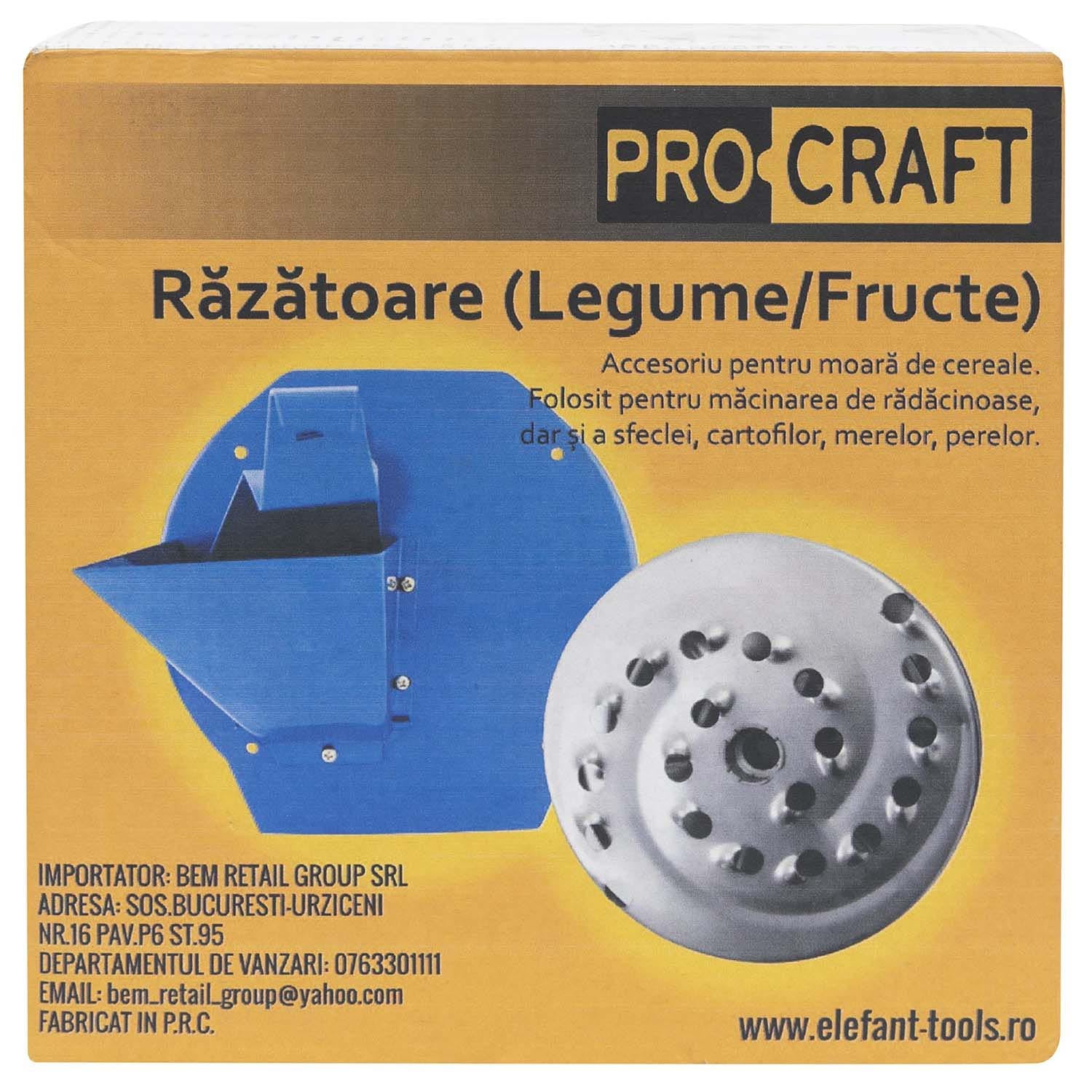 Razatoare legume-fructe Procraft pentru moara de cereale, Universala