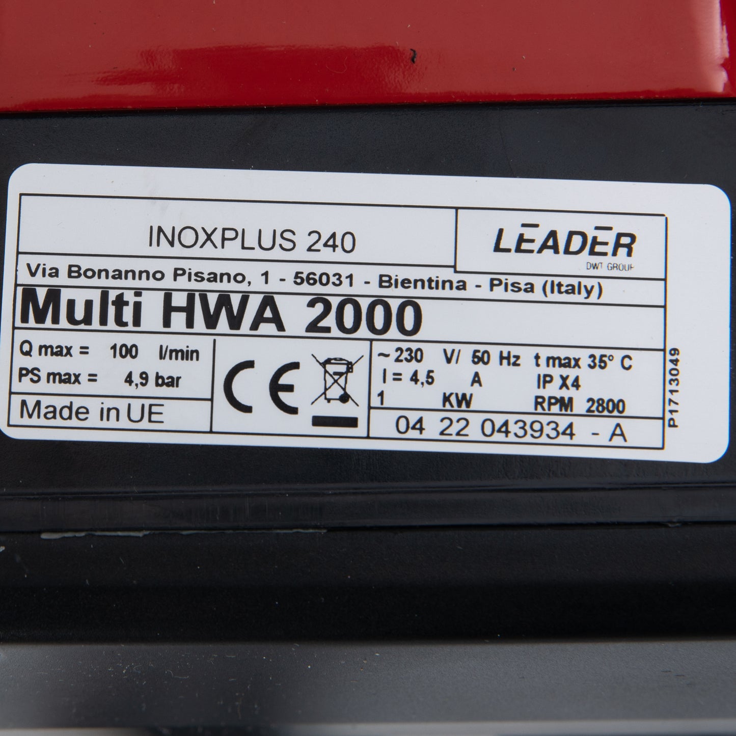 Pompa de suprafata Omnigena Multi HWA 2000, 230V, 1kW, 100l/min, H refulare 46m