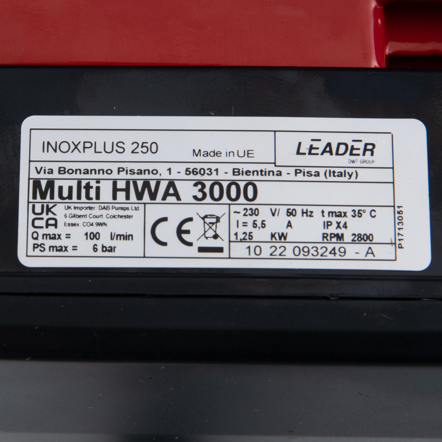 Pompa de suprafata Omnigena Multi HWA 3000, 230V, 1.25kW, 100l/min, H refulare 60m