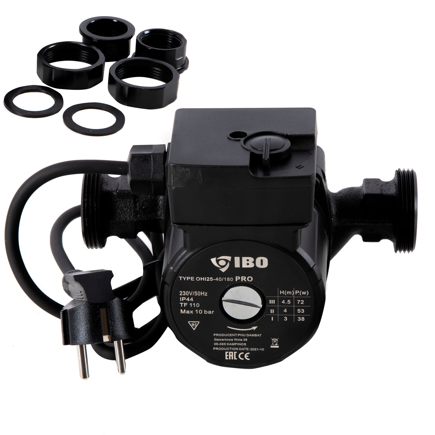 Pompa recirculare centrala IBO Dambat OHI PRO 25-40/180, 48l/min, 71W