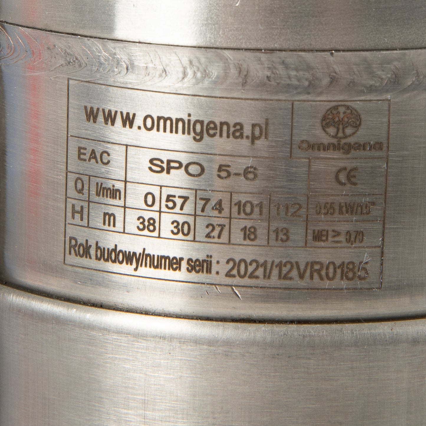 Pompa submersibila Omnigena 4SPO 5- 6, 400V, 0.55W, debit 111l/min, H refulare 38m