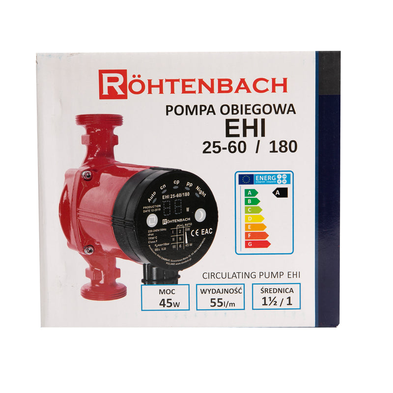 Pompa recirculare centrala Rohtenbach EHI 25-60/180, 55l/min, putere 45W