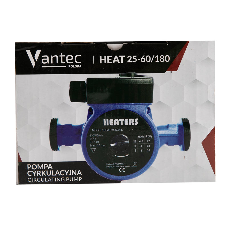 Pompa recirculare centrala Vantec Heat 25-60/180, putere 93W