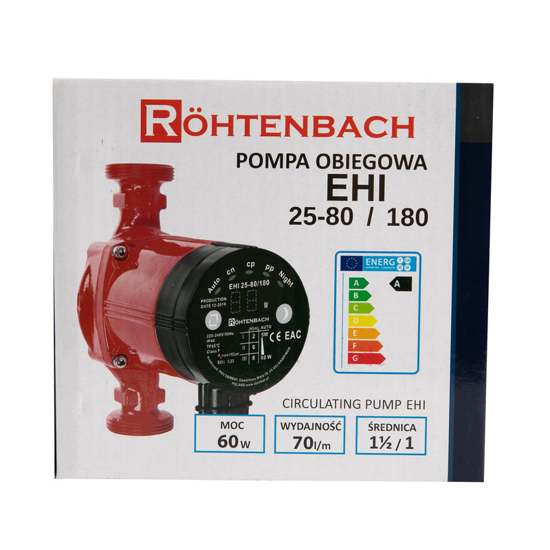 Pompa recirculare centrala Rohtenbach EHI 25-80/180, 70l/min, putere 60W