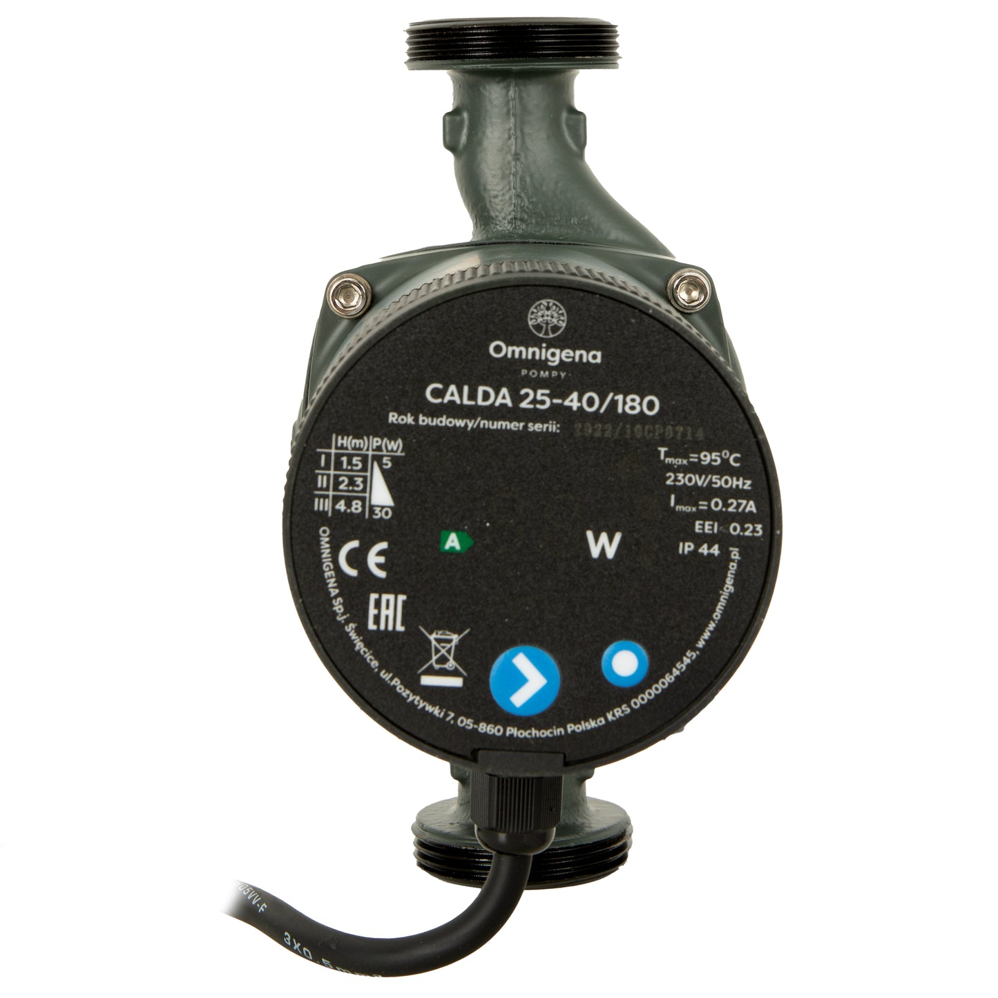 Pompa recirculare centrala Omnigena CALDA 25-40/180, debit 42l/min, putere 30W