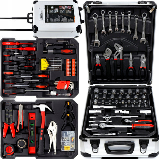 Trusa scule Kraft&Dele KD314, 188 bucati, valiza de transport inclusa