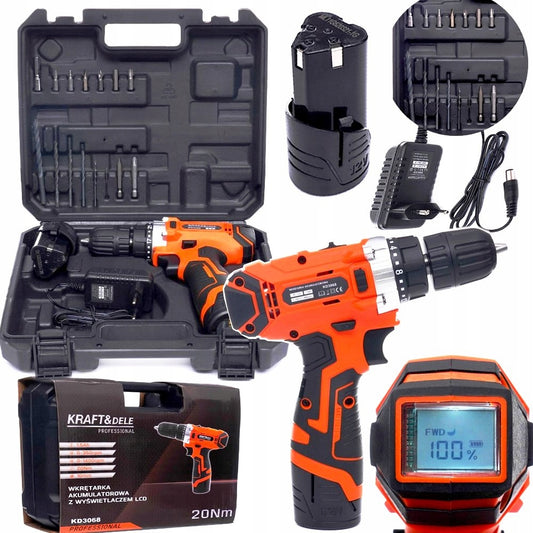Surubelnita electrica cu 2 acumulatori Kraft&Dele KD3068, 12V, accesorii incluse