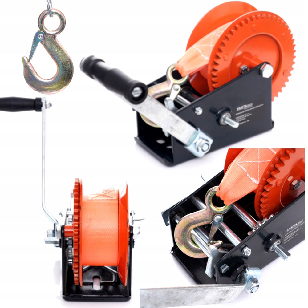 Troliu manual cu manivela Kraft&Dele KD1314, 2500lbs (1134kg)