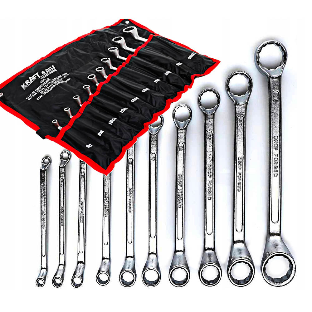 Set chei inelare cu cot, 10 piese, Kraft&Dele KD10929, 6-32MM