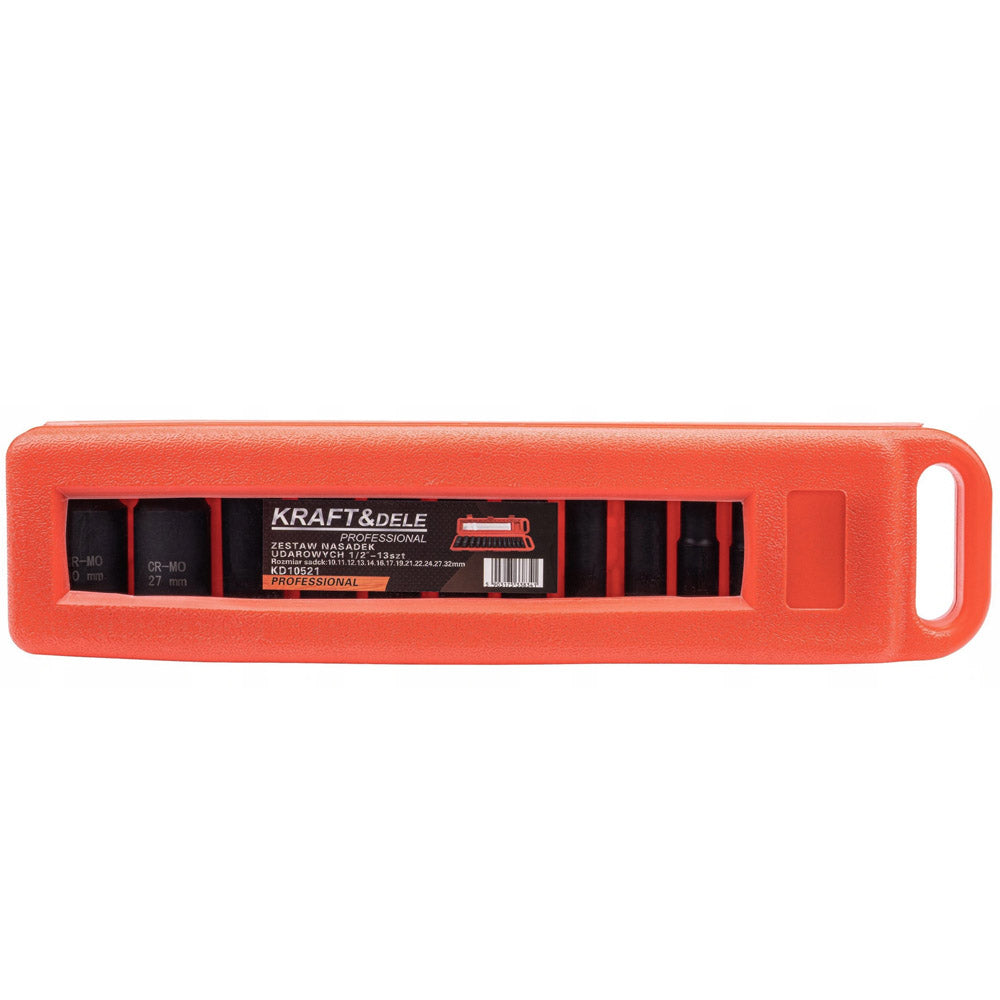 Set 13 prize cu impact Kraft&Dele KD10521, 1/2", 10-30mm, valiza transport inclusa