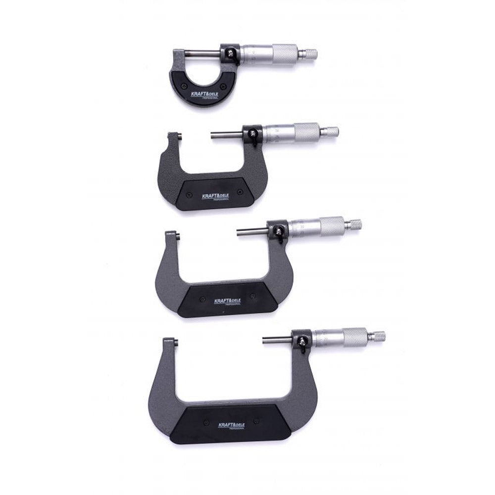 Set 4 Micrometre pentru masurarea dimensiunilor Kraft&Dele KD10443, 0-100mm