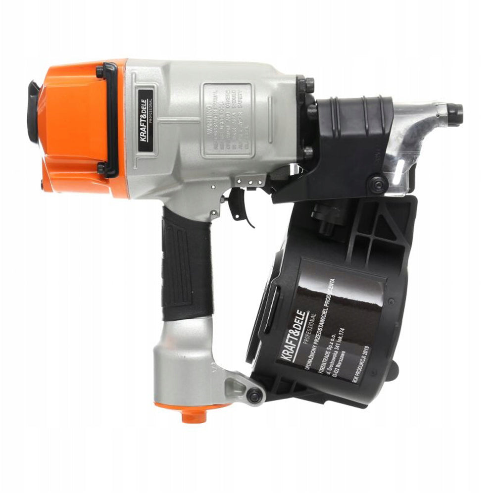 Pistol cuie pneumatic Kraft&Dele KD1431, diametru 2.5-3.3mm, cu tambur / rola