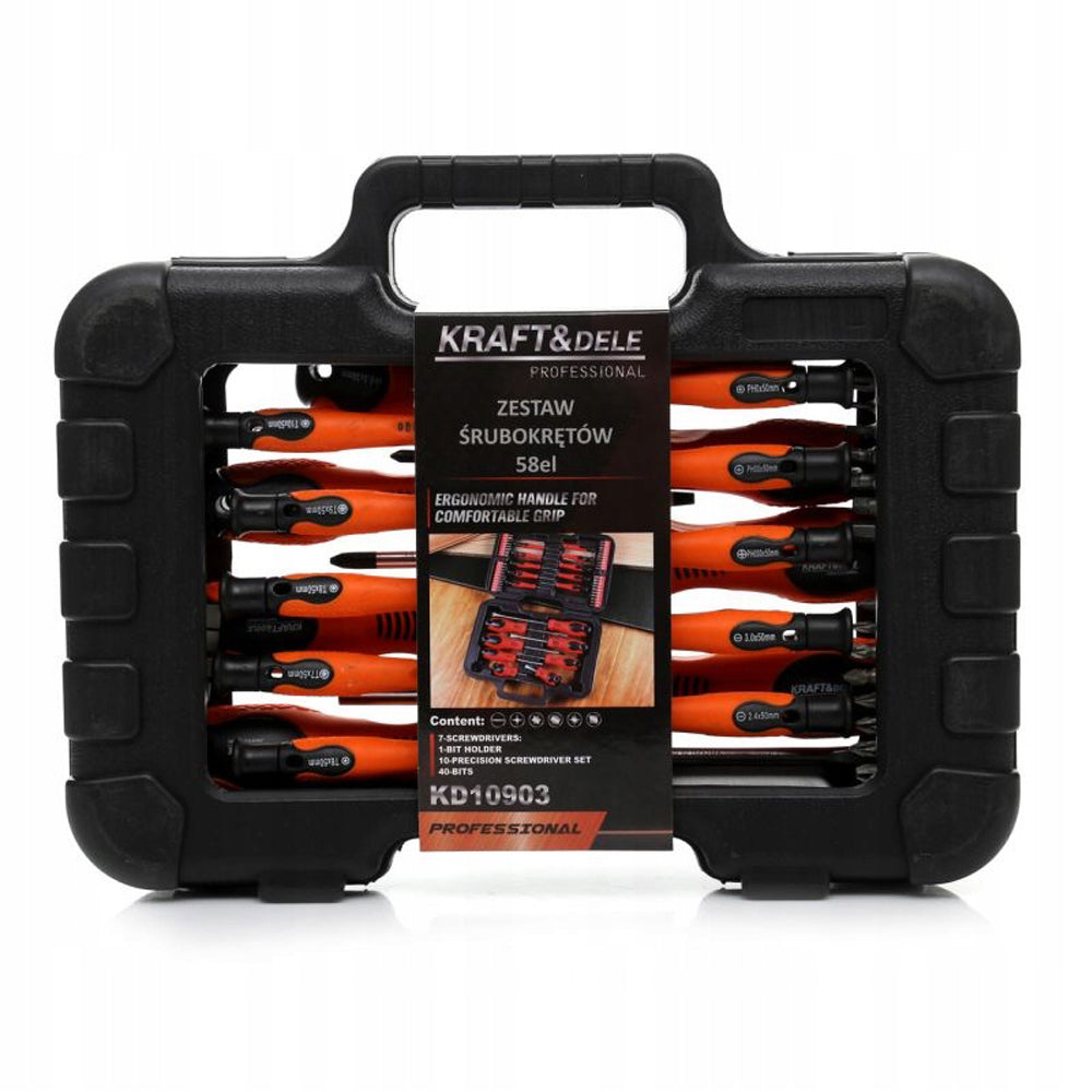 Set surubelnite si biti Kraft&Dele KD10903, 58buc