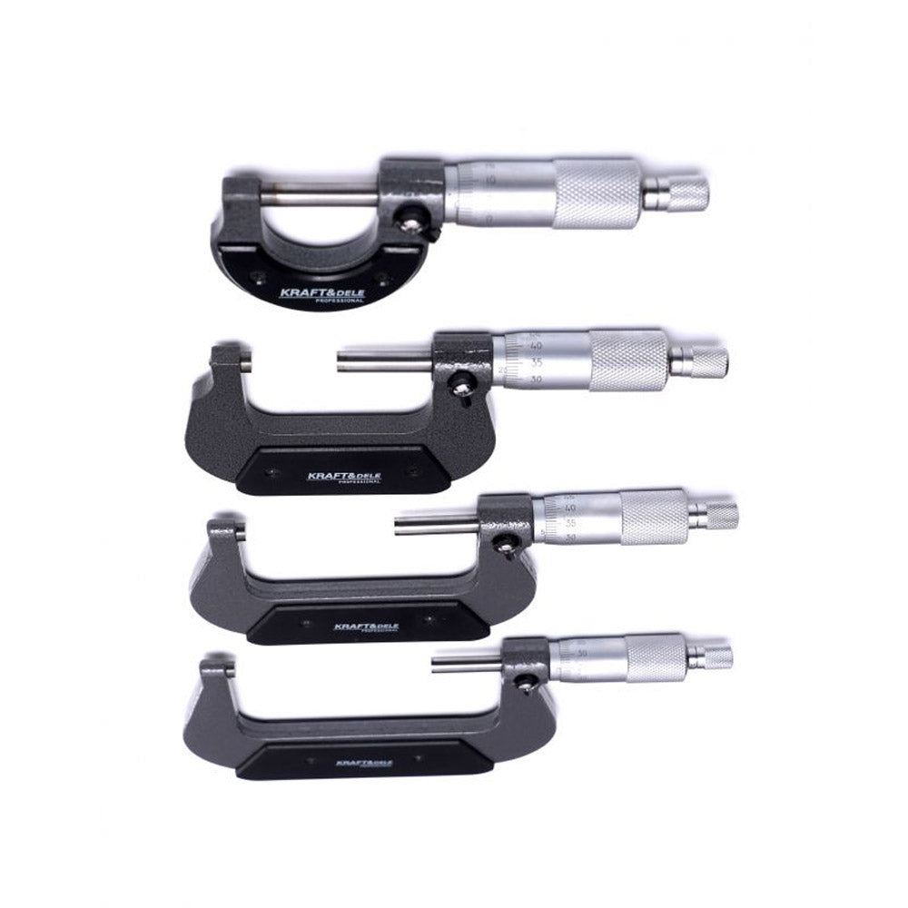 Set 4 Micrometre pentru masurarea dimensiunilor Kraft&Dele KD10443, 0-100mm