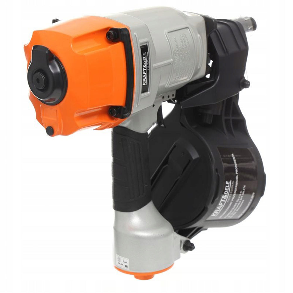 Pistol cuie pneumatic Kraft&Dele KD1431, diametru 2.5-3.3mm, cu tambur / rola