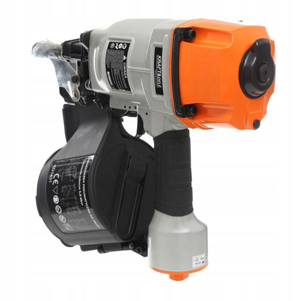 Pistol cuie pneumatic Kraft&Dele KD1431, diametru 2.5-3.3mm, cu tambur / rola