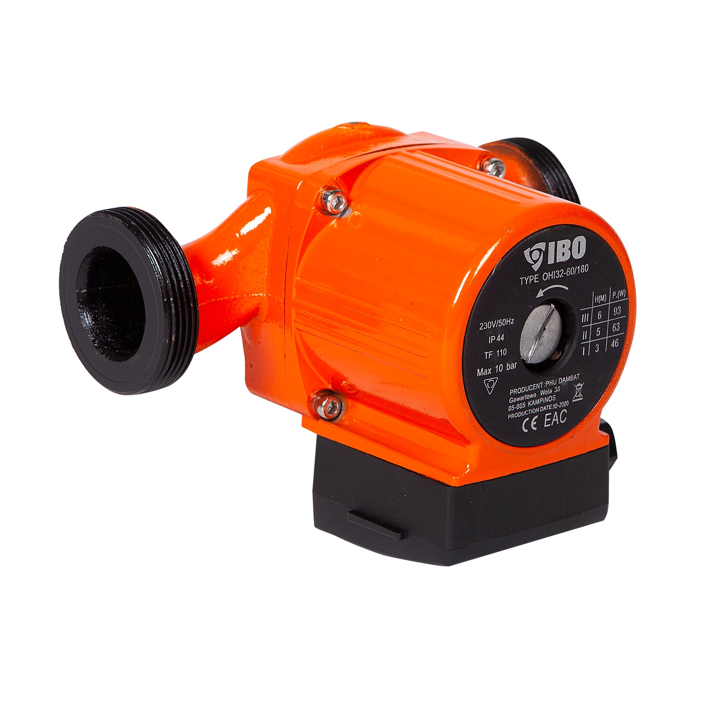 Pompa recirculare centrala IBO Dambat OHI 32-60/180, debit 55l/min, putere 93W