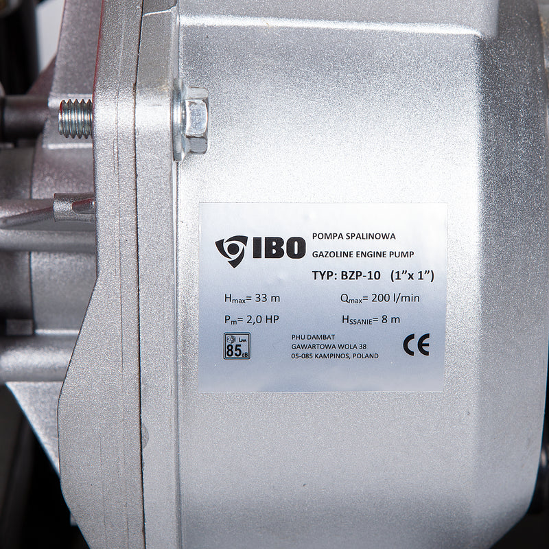 Motopompa IBO Dambat BZP-10, 1 tol, 2CP, 200 l/min, H refulare 33m, pe benzina in 2 timpi