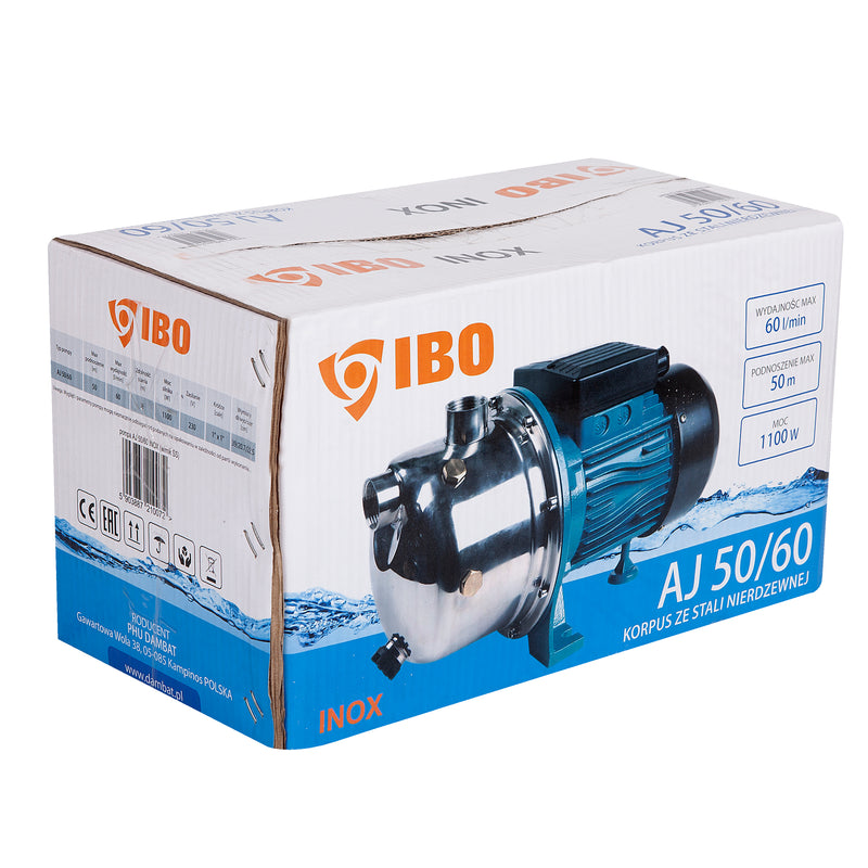 Pompa hidrofor IBO Dambat AJ50/60 INOX, 1.1kW, debit 60l/min, H refulare 50m, racord 1 tol