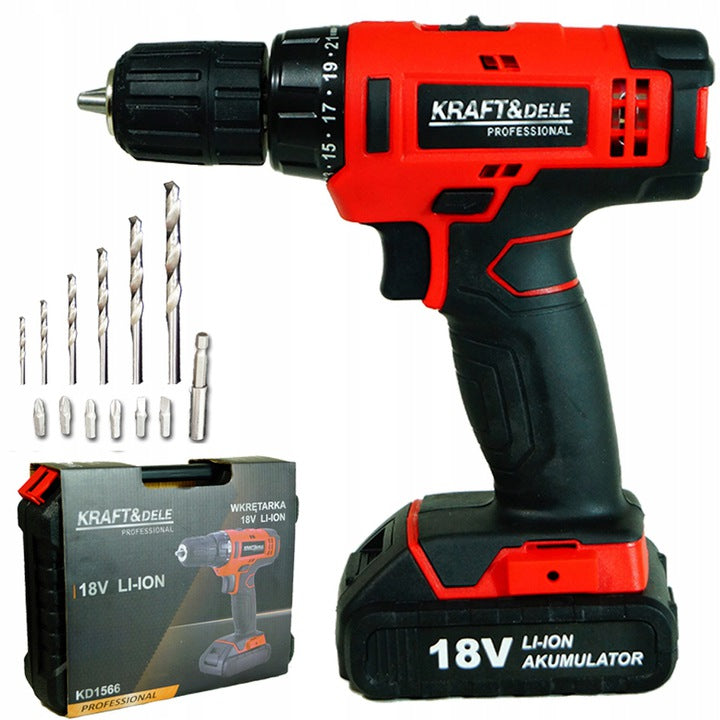 Bormasina pe acumulator Kraft&Dele KD1566, 1350RPM, 18V, mandrina 10mm
