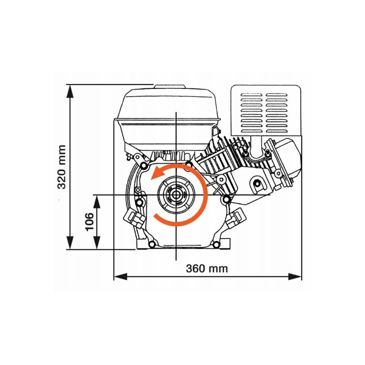 Motor motocultor / uz general Alpin Profi GX160 (168F), 6.5CP, 4 timpi, ax cilindric 20mm