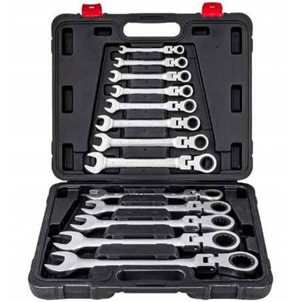Set de chei combinate cu clicket, 12 piese, Kraft&Dele KD11304, 8-19MM